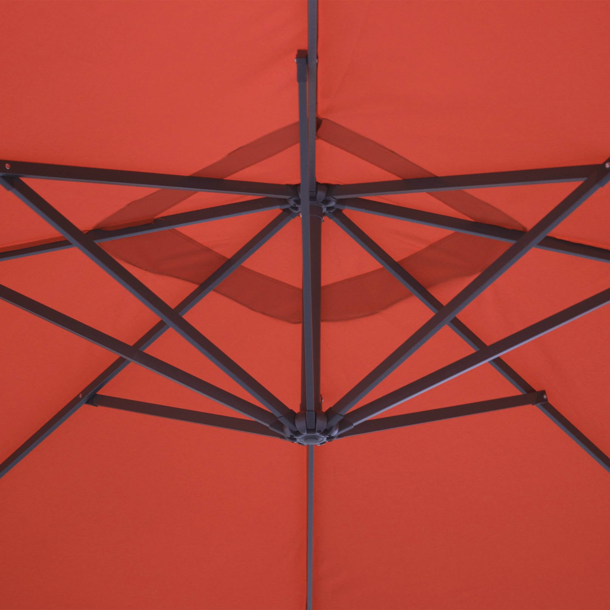 Ombrellone quadrato offset 3x3m, terracotta