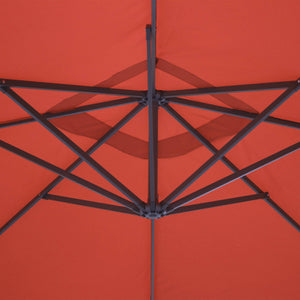 Ombrellone quadrato offset 3x3m, terracotta