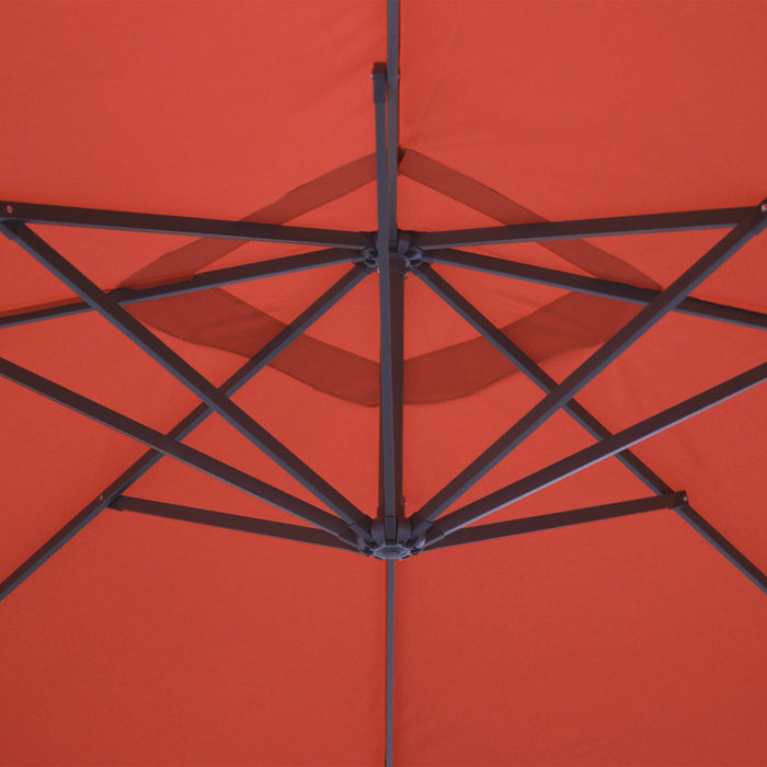 Ombrellone quadrato offset 3x3m, terracotta