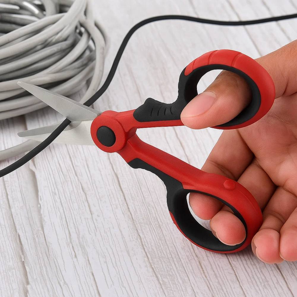 Forbice per elettricista ecova 53339 acciaio inox 145 mm impugnatura isolante