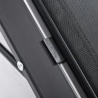 Set 2 Lettini Prendisole e Tavolino con Ripiano, in Tessuto Traspirante e Metallo, 59x169x66 cm, Nero