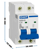 Chint 296749 interruttore magnetotermico serie nxb-63s c16 1p+n 4,5ka
