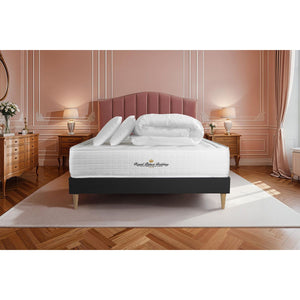 Pacchetto letto completo - Materasso 200x200cm + Box spring con doghe (kit) + 2 cuscini + Piumino - Buckingham