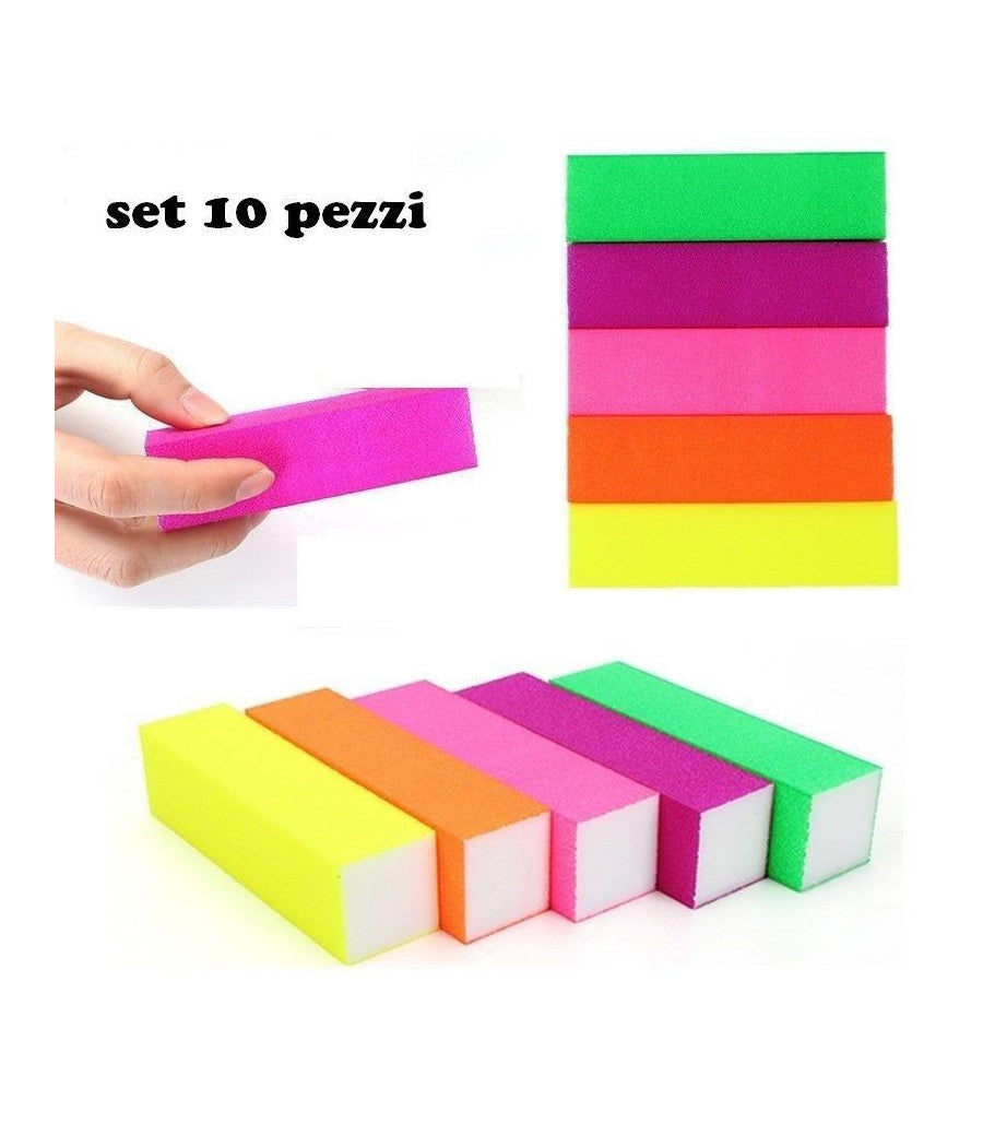 Buffer Fluorescente Mattoncino Lima Per Unghie Ricostruzione Nails Art Limetta         