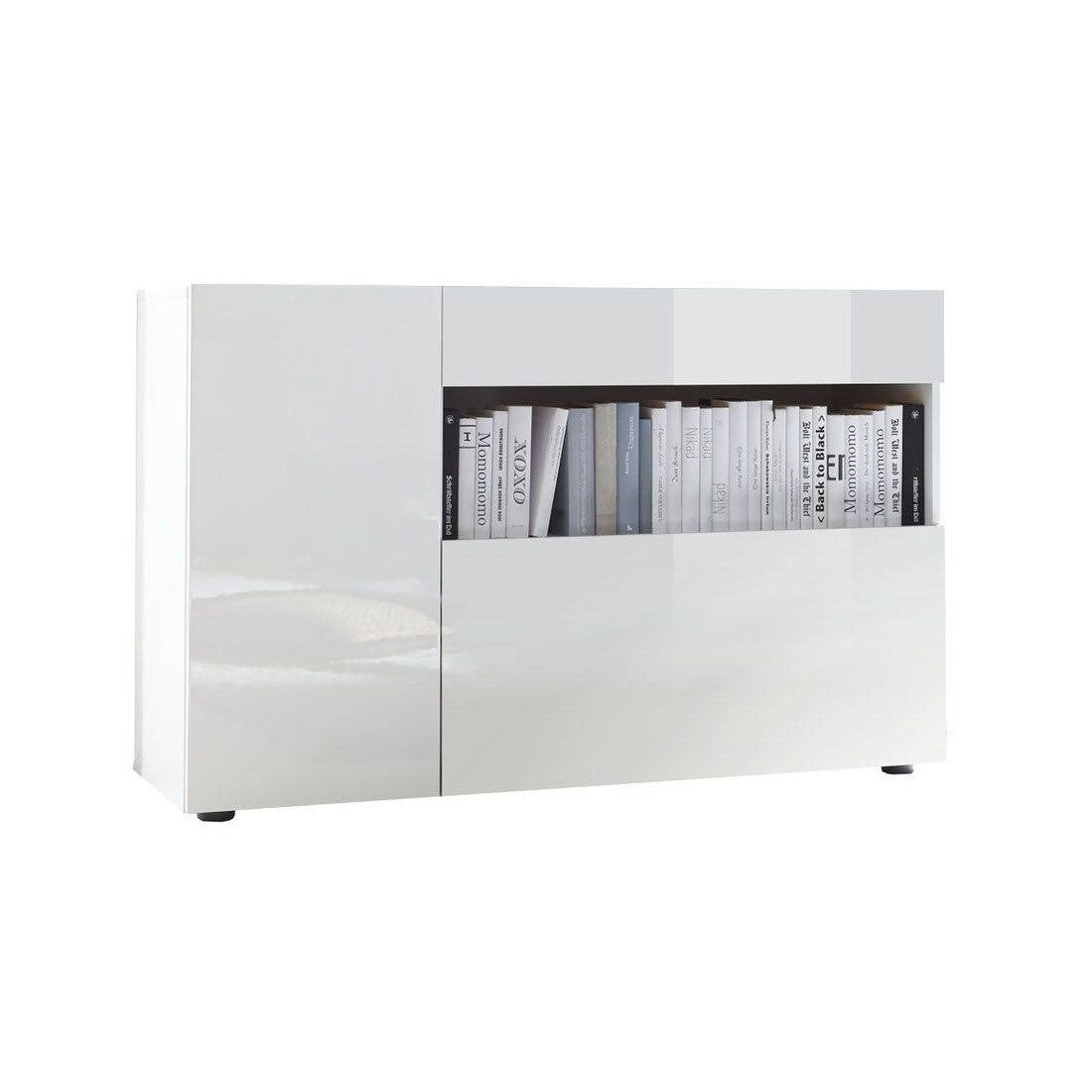 Credenza con 1 cassetto e 2 ante, collezione KALO, colore bianco, ideale per il tuo soggiorno.