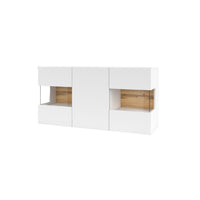 Credenza 120cm collezione EVA a 3 porte. Colore bianco e rovere.