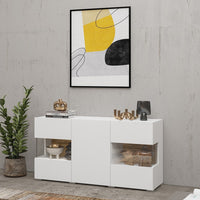 Credenza 120cm collezione EVA a 3 porte. Colore bianco e rovere.