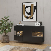 Buffet 120cm collezione EVA a 3 porte. Colore nero e rovere.