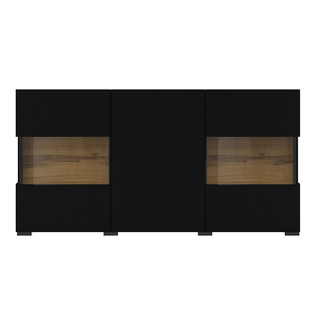 Buffet 120cm collezione EVA a 3 porte. Colore nero e rovere.