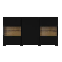 Buffet 120cm collezione EVA a 3 porte. Colore nero e rovere.