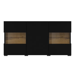 Buffet 120cm collezione EVA a 3 porte. Colore nero e rovere.