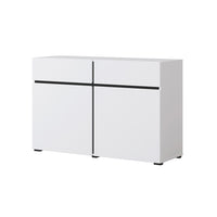 Buffet 120cm colori bianco e nero collezione HAVANA. Credenza di design con 2 porte e 2 cassetti.