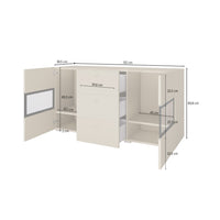 Buffet 2 ante e 3 cassetti collezione RAMOS. Illuminazione LED integrata. Colore grigio effetto ardesia e nero.