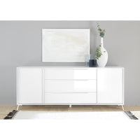 Buffet 2 porte 3 cassetti collezione SKY. Colore bianco lucido lacato