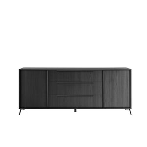 Buffet 2 porte 3 cassetti collezione SKY. Colore rovere nero.