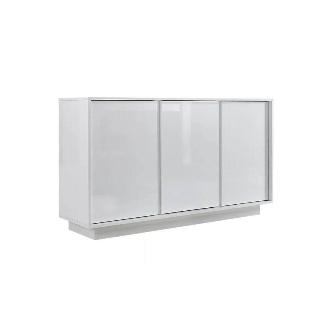 Buffet 3 ante, collezione CREAM, colore bianco lucido, ideale per un soggiorno o una sala da pranzo design.