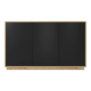 Buffet a 3 porte collezione VILLA. Colore quercia e nero opaco.