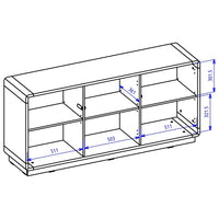 Buffet a 3 porte collezione VILLA. Colore quercia e nero opaco.