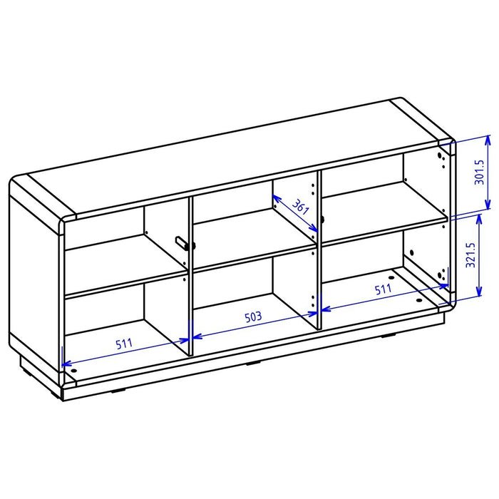 Buffet a 3 porte collezione VILLA. Colore quercia e nero opaco.