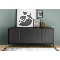 Credenza a 4 porte collezione IRON. Colore quercia nera.