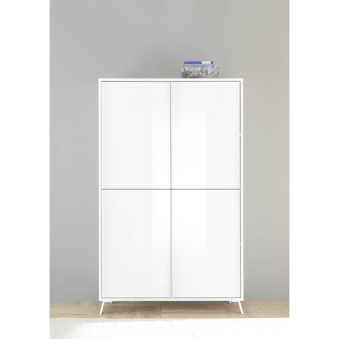 Buffet a 4 porte collezione SKY. Colore bianco lucido laccato.