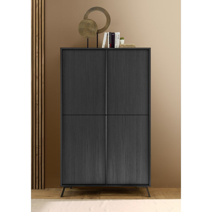 Buffet a 4 porte collezione SKY. Colore rovere nero.