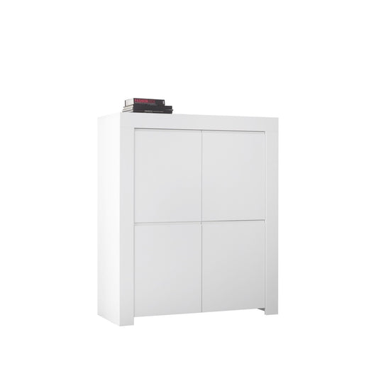 Buffet 4 porte, collezione ZEFIR, colore bianco opaco, ideale per il tuo soggiorno o sala da pranzo.