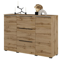 Buffet ALICE colore rovere wotan - 2 porte, 3 cassetti