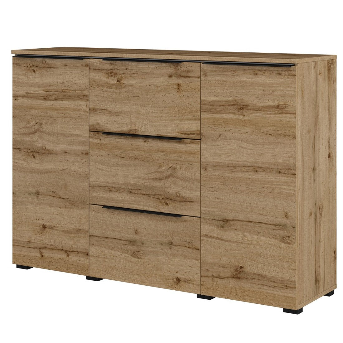 Buffet ALICE colore rovere wotan - 2 porte, 3 cassetti