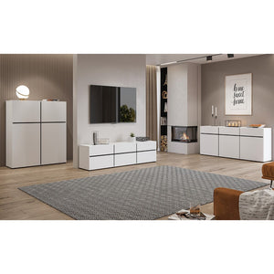 Buffet color bianco e nero 180cm collezione HAVANA. Credenza design con 3 porte e 3 cassetti.