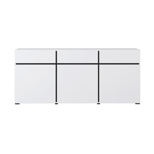 Buffet color bianco e nero 180cm collezione HAVANA. Credenza design con 3 porte e 3 cassetti.
