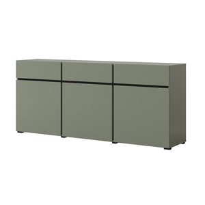 Buffet color salvia verde 180cm collezione HAVANA. Credenza design con 3 porte e 3 cassetti.