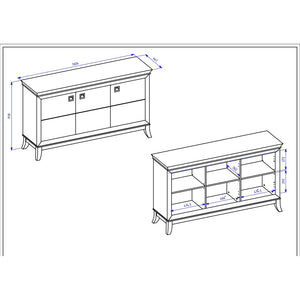 Buffet design 160cm per soggiorno colore bianco e rovere scuro, collezione PALACE.