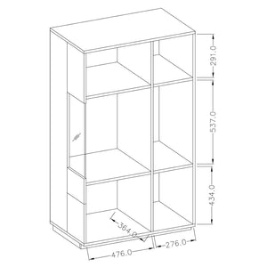 Credenza alta KILES con LED, 2 porte, antracite e rovere, porta a vetro a sinistra