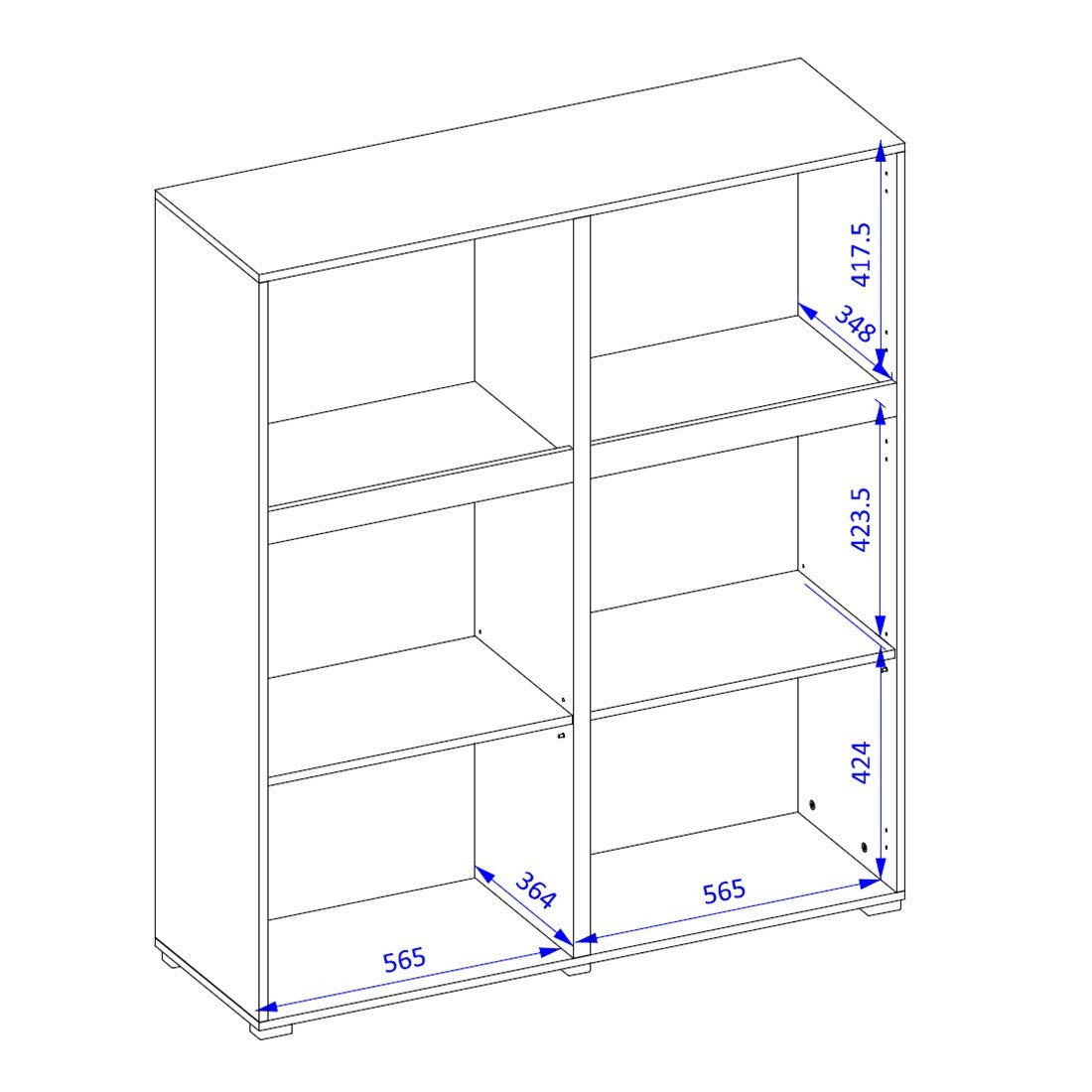 Buffet alto colori rovere e nero L120xH140xP40 collezione HAVANA. Buffet alto design con 4 porte.
