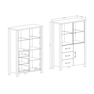 Buffet alto DARWIN - Abete e nero