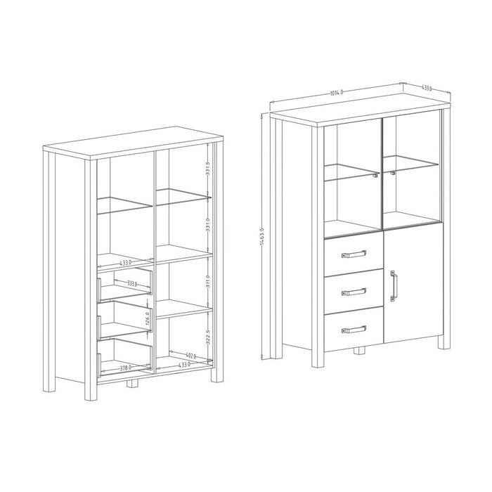 Buffet alto DARWIN - Abete e nero