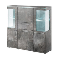 Buffet alto per soggiorno colore grigio effetto ardesia collezione BOMBAY