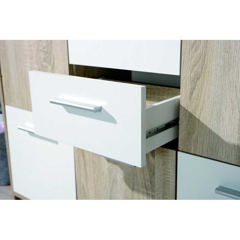 Buffet Inter Link laminato finitura rovere e bianco laccato