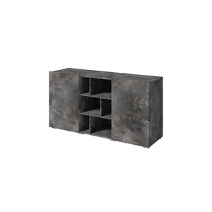 Buffet NARVA 130 cm effetto ardesia - 2 porte e 6 nicchie - 132.4 x 68.1 x 39.5 cm