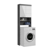 Mobile per il bucato SCOTT – Lavatrice – Grigio scuro e bianco – 63x191x24 cm