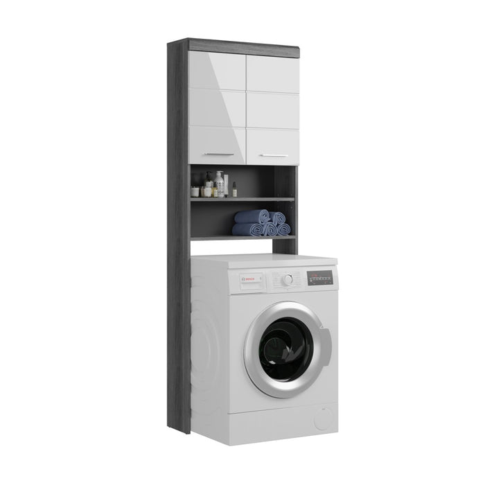 Mobile per il bucato SCOTT – Lavatrice – Grigio scuro e bianco – 63x191x24 cm