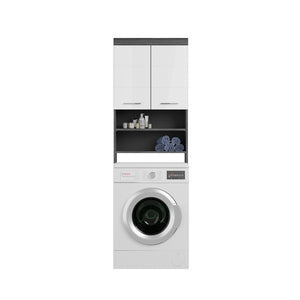 Mobile per il bucato SCOTT – Lavatrice – Grigio scuro e bianco – 63x191x24 cm