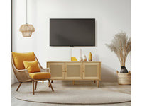 Credenza in stile canna "Neuille" - 120 x 40 x 71,5 cm - Beige