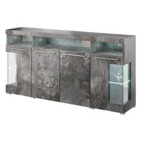 Buffet XL 180cm con 4 porte colore grigio effetto ardesia collezione BOMBAY