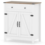 Credenza da cucina con contenitore 80 x 40 x 92 cm spazio ottimizzato stile rustico legno composito bianco 20_0018979