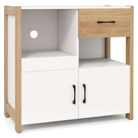 Credenza moderna stile rustico con cassetto ripiano estraibile e 2 ante-Buffet per sala da pranzo e soggiorno da cucina Bianco