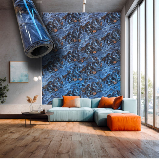 Rotolo da 3,6mq Rivestimento AUTOADESIVO in SXP thermo/acustico MARMO LUCIDO HI-RES 1200x3000x2,5mm HYDRO. Col. 90475D4