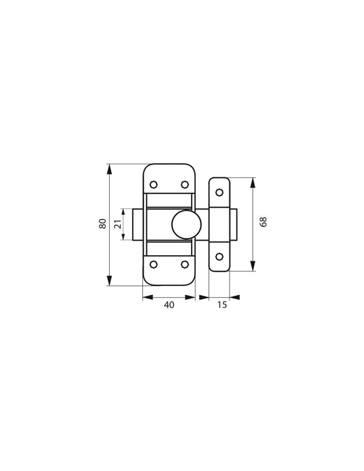 Chiusura a chiavistello per porta,  acciaio,  Ø 6.5mm, zincato - THIRARD
