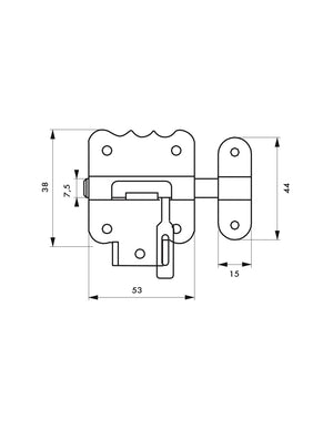 Chiusura a chiavistello per porta,  bloccabile, acciaio, Ø 7.5mm  bronzo - THIRARD